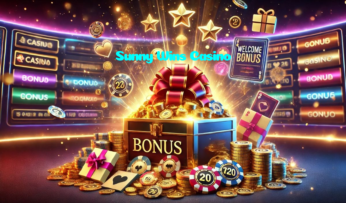 Sunny Wins Casino خوش آمدید بونس +600% پیشکش موبائل ایپ کے پروموشن سیکشن میں دکھائی دیتی ہے۔